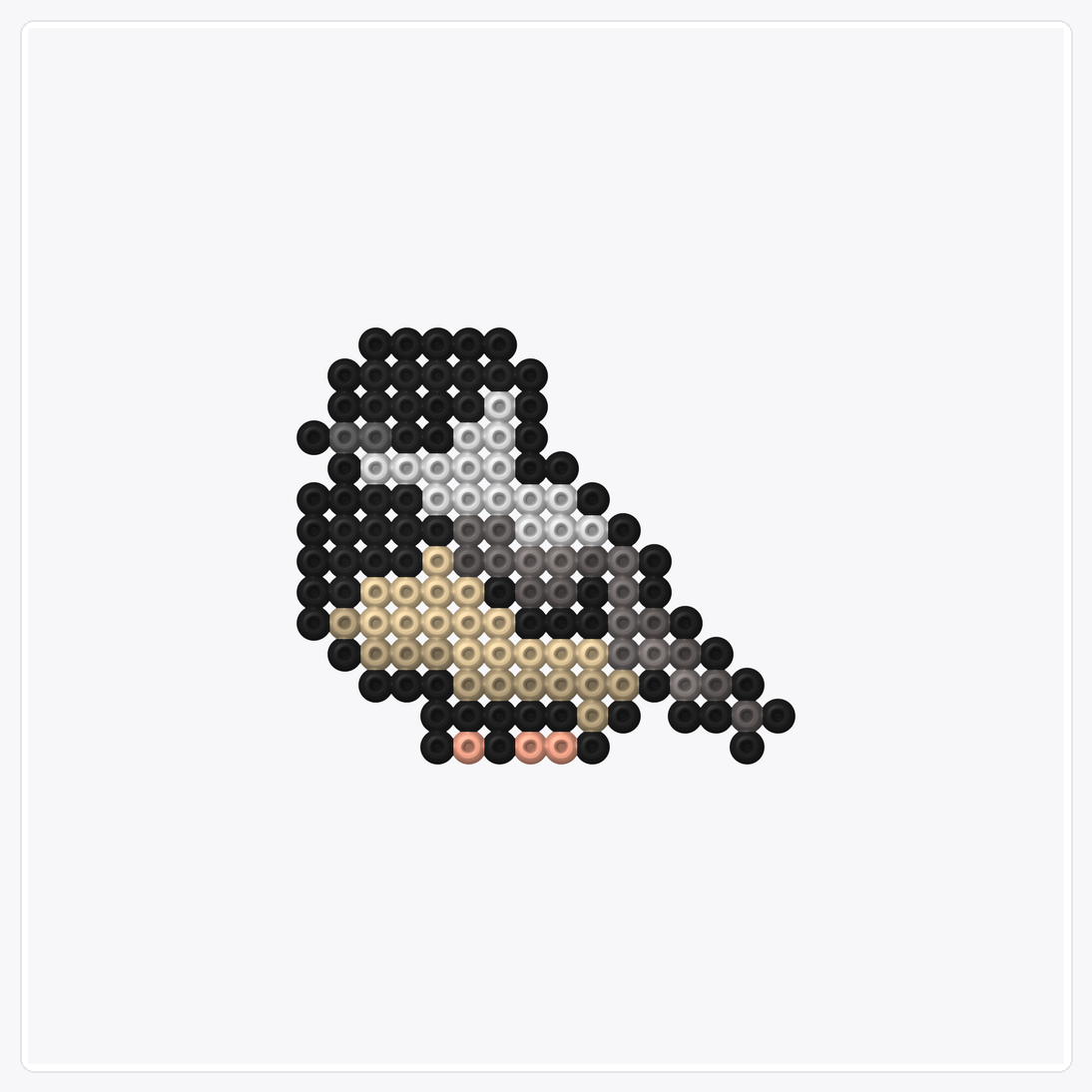 Chickadee 2 — Perler Bead Pattern — 32×32 perler bead pattern chart