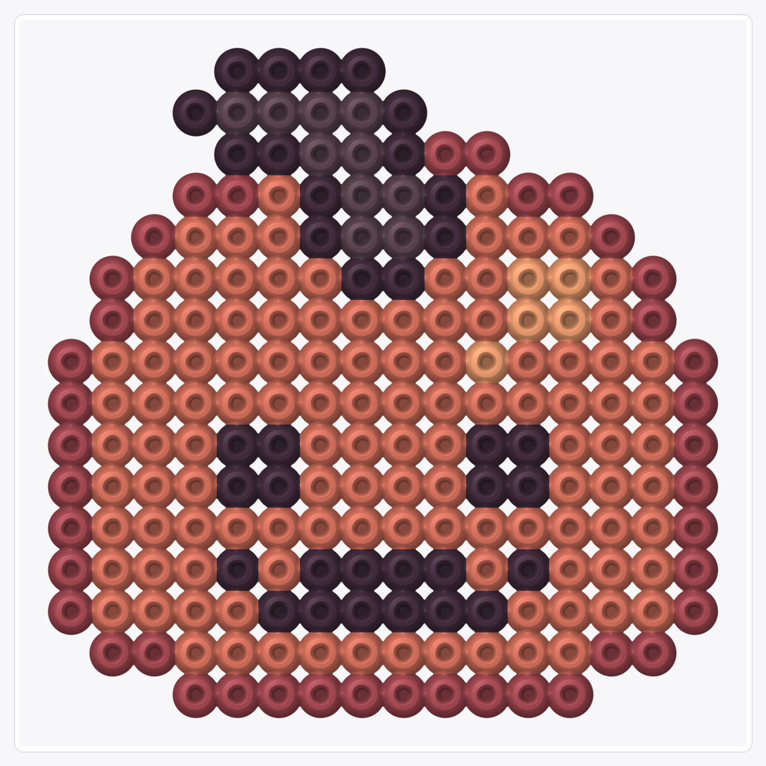 Smiling Jack-o-Lantern — Perler Bead Pattern — 16×16 perler bead pattern chart