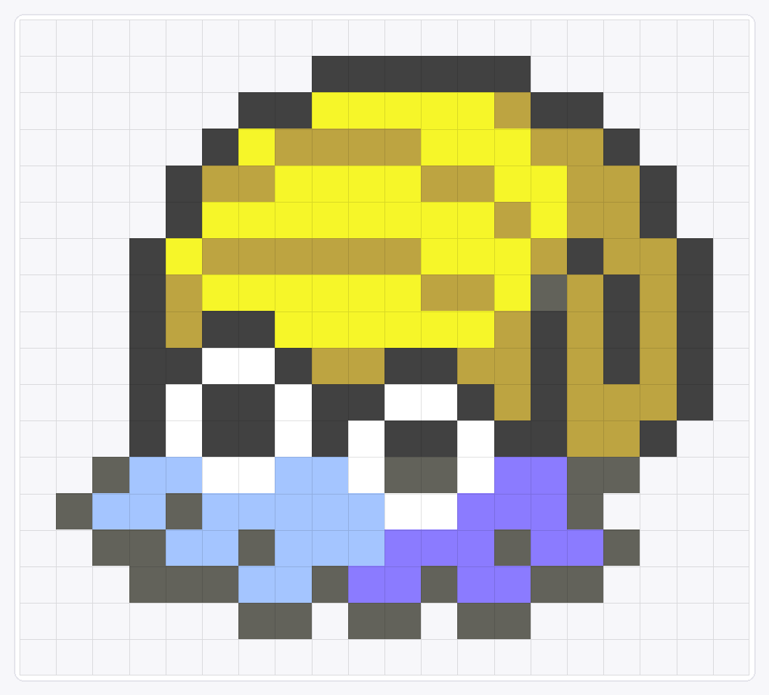 #138 Omanyte Icon — 18×20 loom bead pattern chart