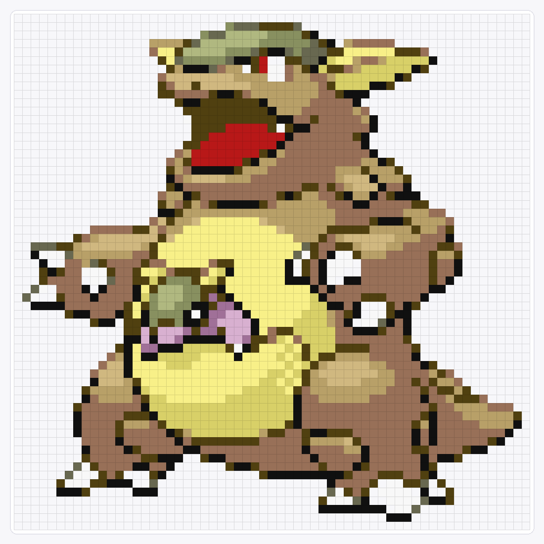 #115 Kangaskhan — 61×61 loom bead pattern chart