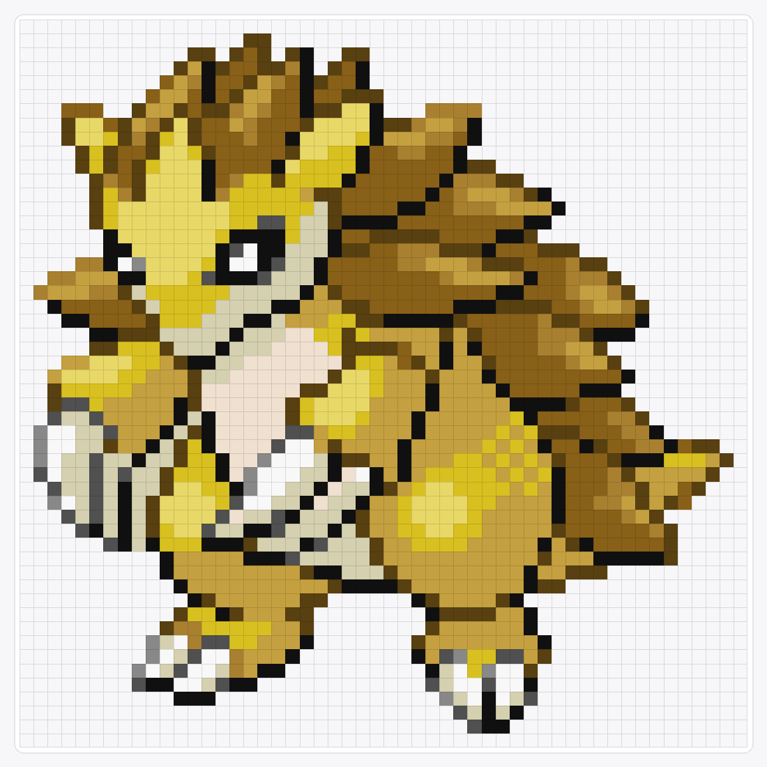 #028 Sandslash — 52×52 loom bead pattern chart