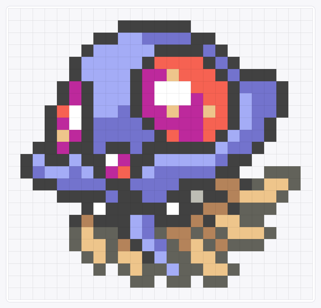 #073 Tentacruel Icon — 24×25 loom bead pattern chart