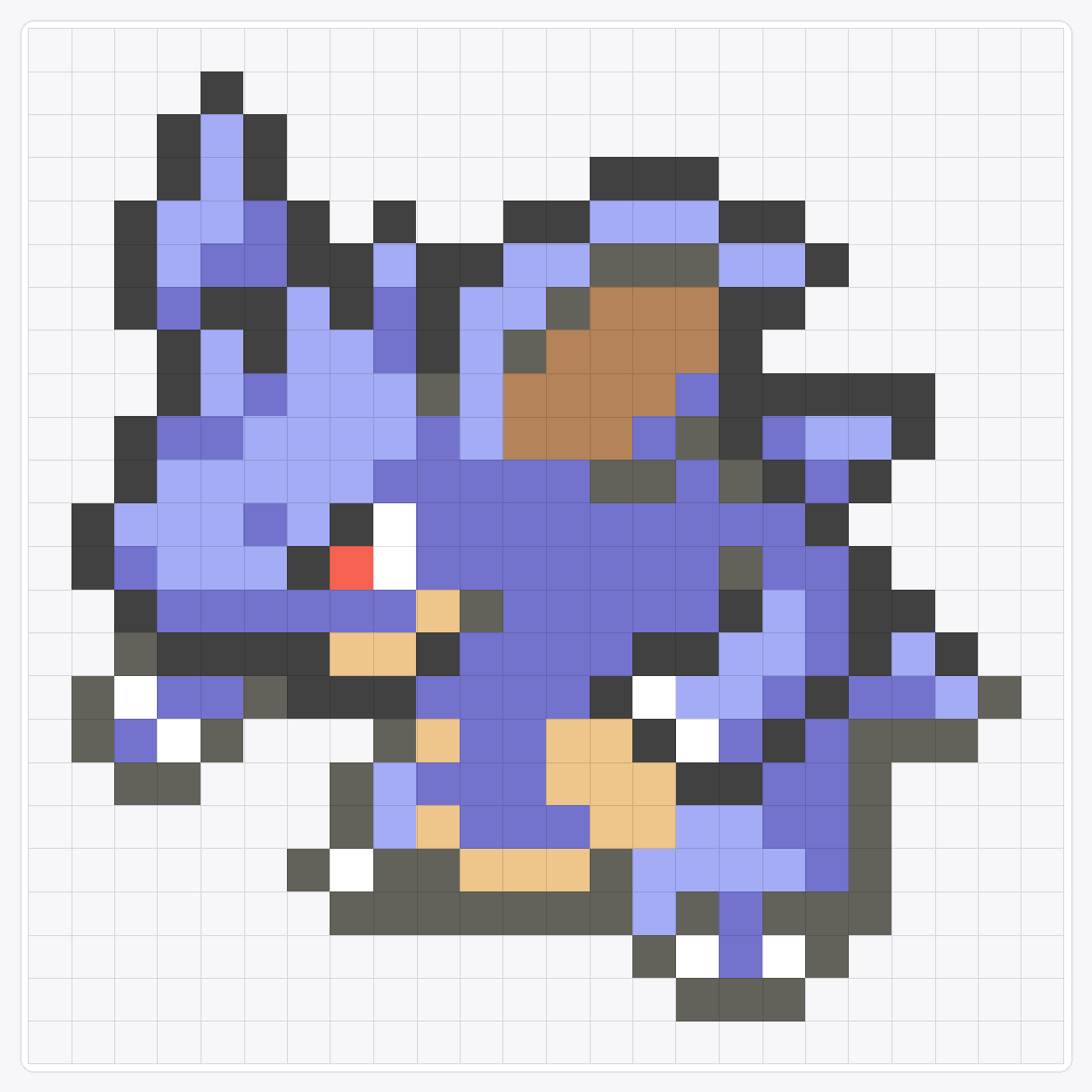 #031 Nidoqueen Icon — 24×24 loom bead pattern chart