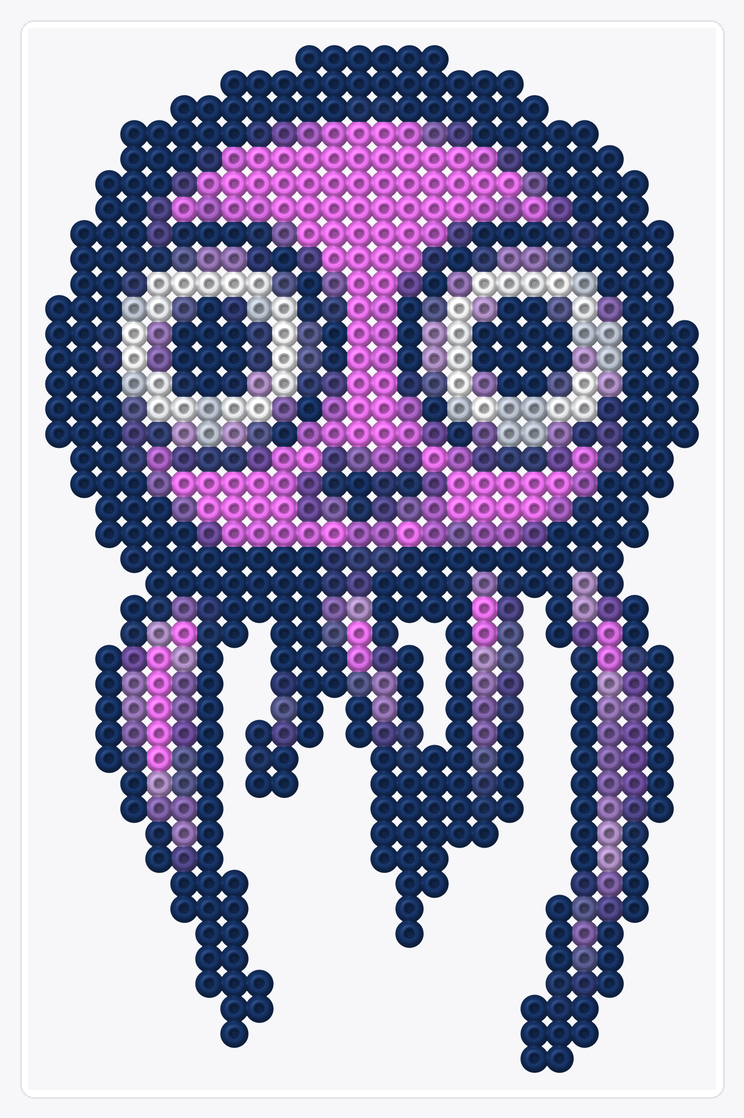 Purple Jellyfish — Perler Bead Pattern — 41×26 perler bead pattern chart