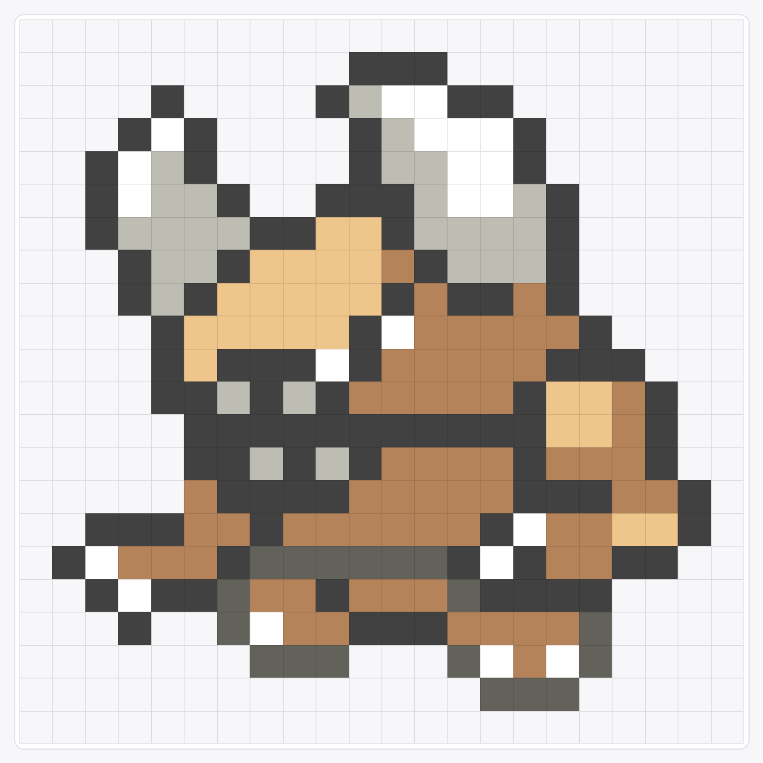 #127 Pinsir Icon — 22×22 loom bead pattern chart