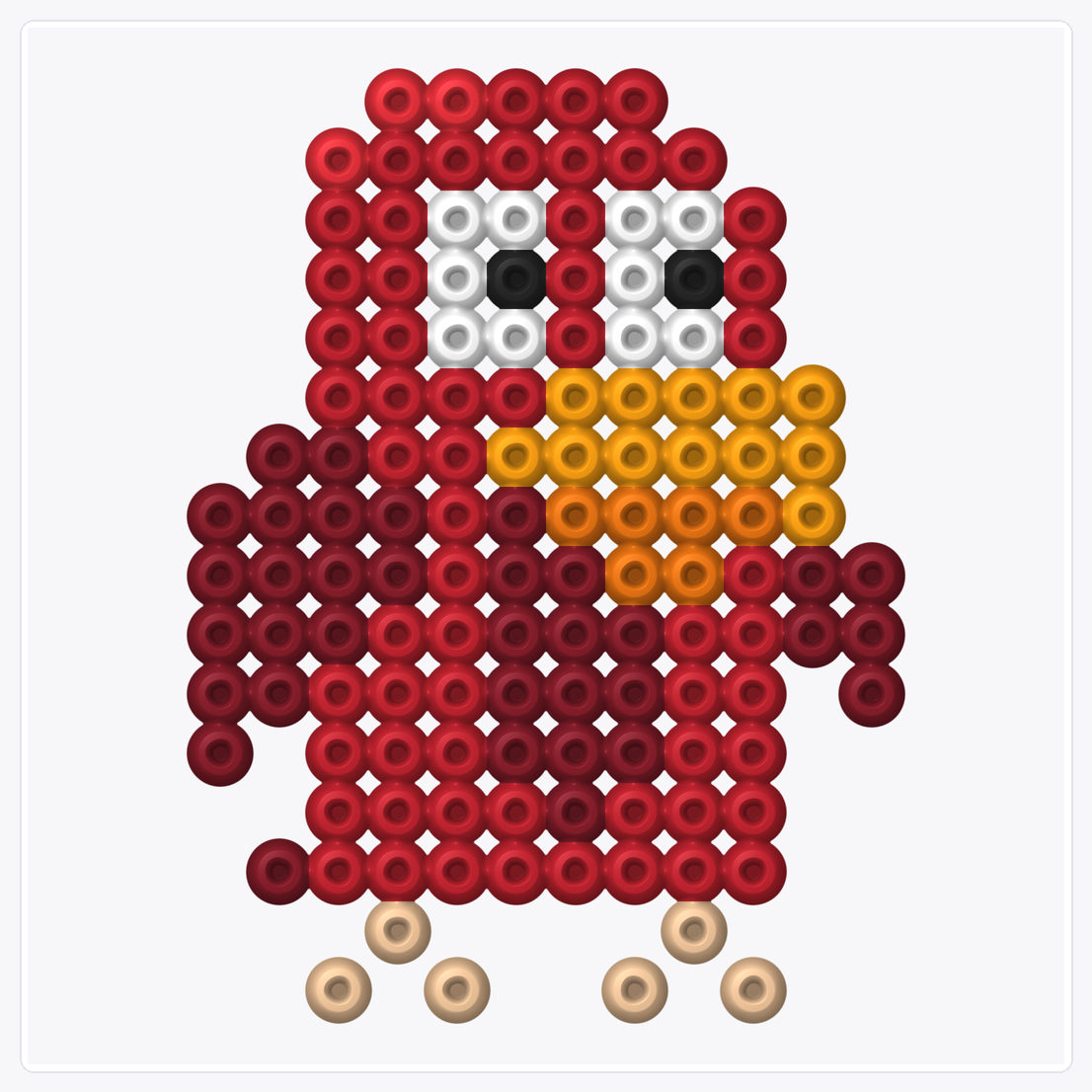 Parrot — Perler Bead Pattern — 16×16 perler bead pattern chart