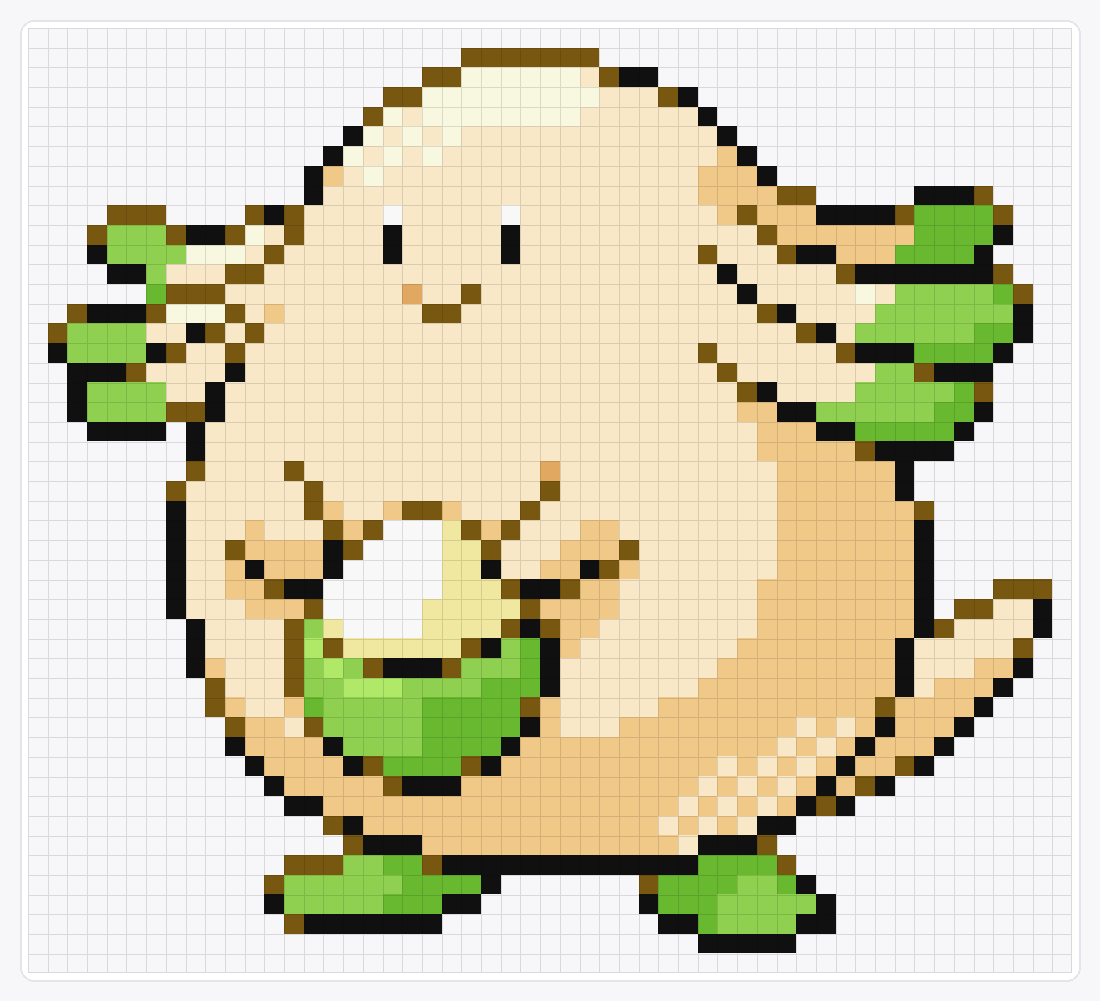 #113 Chansey Shiny — 48×53 loom bead pattern chart