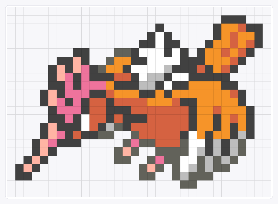 #022 Fearow Icon — 23×32 loom bead pattern chart
