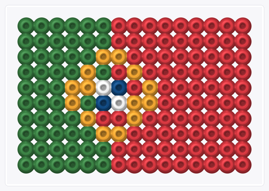 Portugal Mini Flag — Perler Bead Pattern — 10×15 perler bead pattern chart
