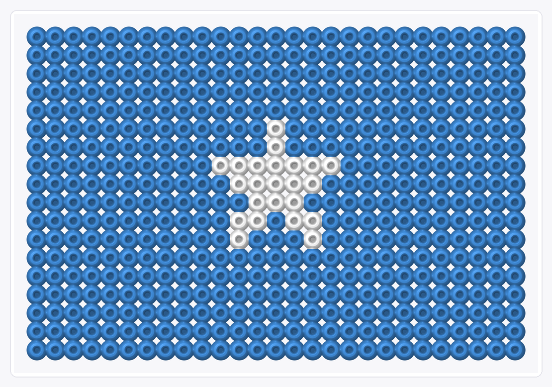 Somalia Flag — Perler Bead Pattern — 18×27 perler bead pattern chart