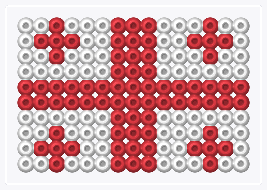 Georgia Mini Flag — Perler Bead Pattern — 10×15 perler bead pattern chart