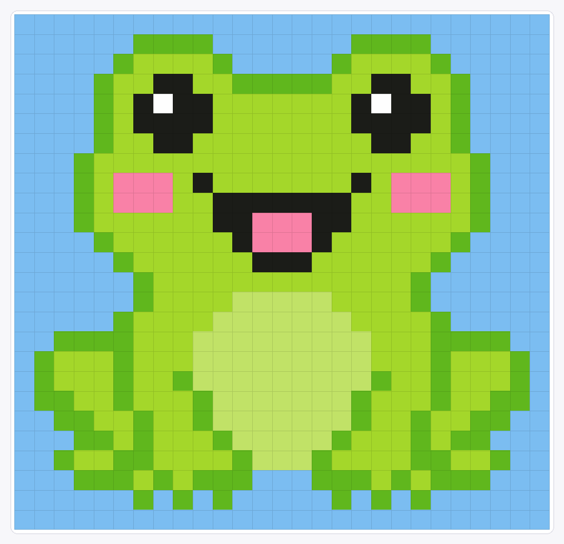 Cute frog — 26×27 loom bead pattern chart
