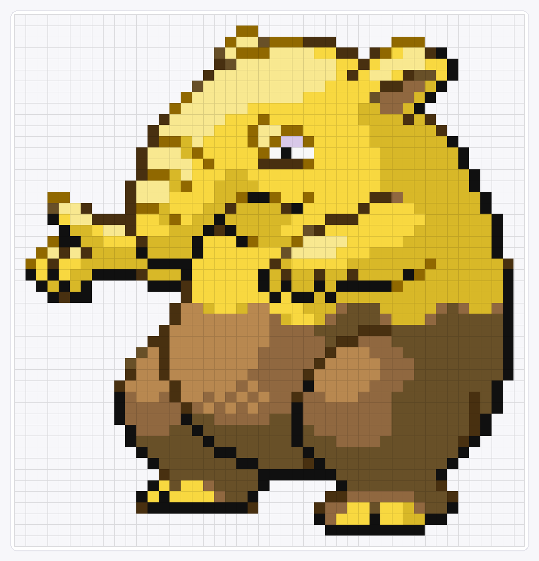 #096 Drowzee — 48×46 loom bead pattern chart