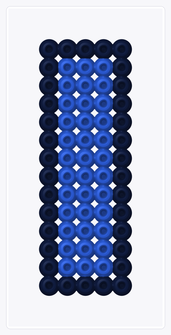 Letter I — Perler Bead Pattern — 16×7 perler bead pattern chart