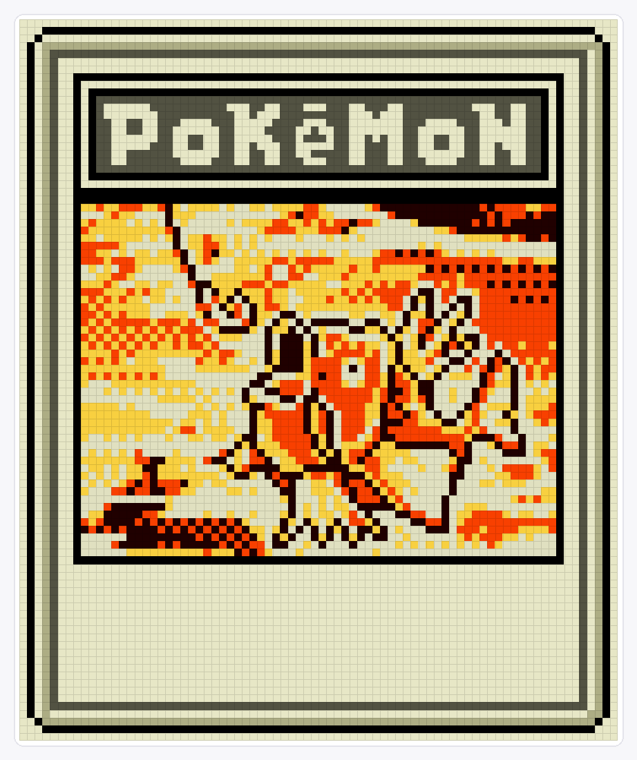 #129 Magikarp TCG — 94×78 loom bead pattern chart