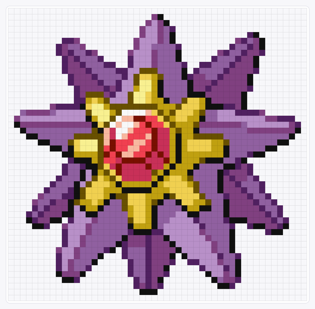 #121 Starmie — 49×50 loom bead pattern chart