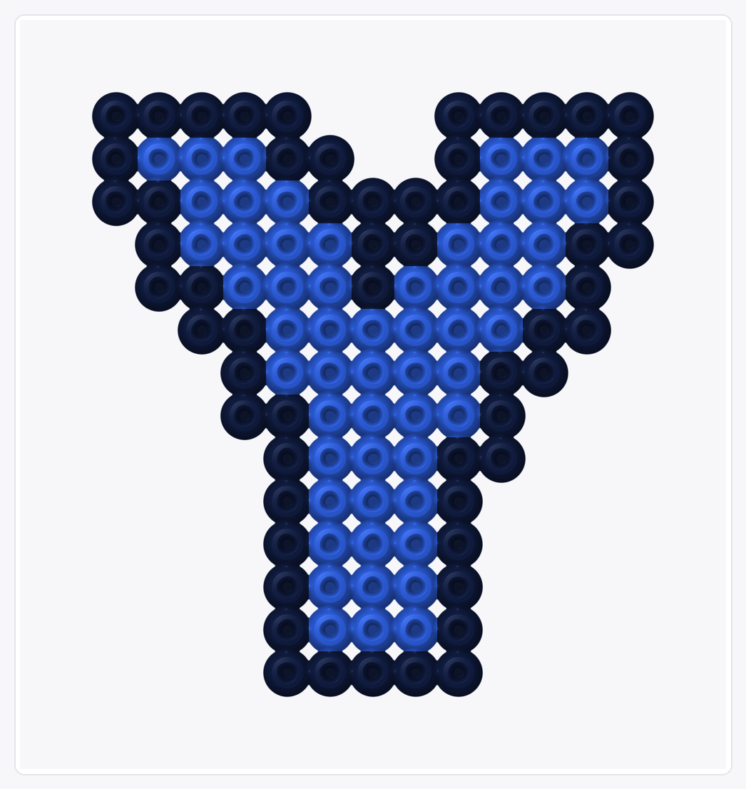 Letter Y — Perler Bead Pattern — 16×15 perler bead pattern chart