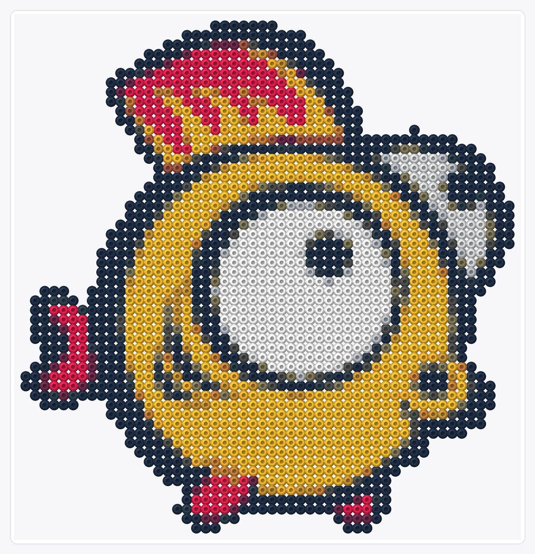 Goldfish Guppy — Perler Bead Pattern — 54×52 perler bead pattern chart