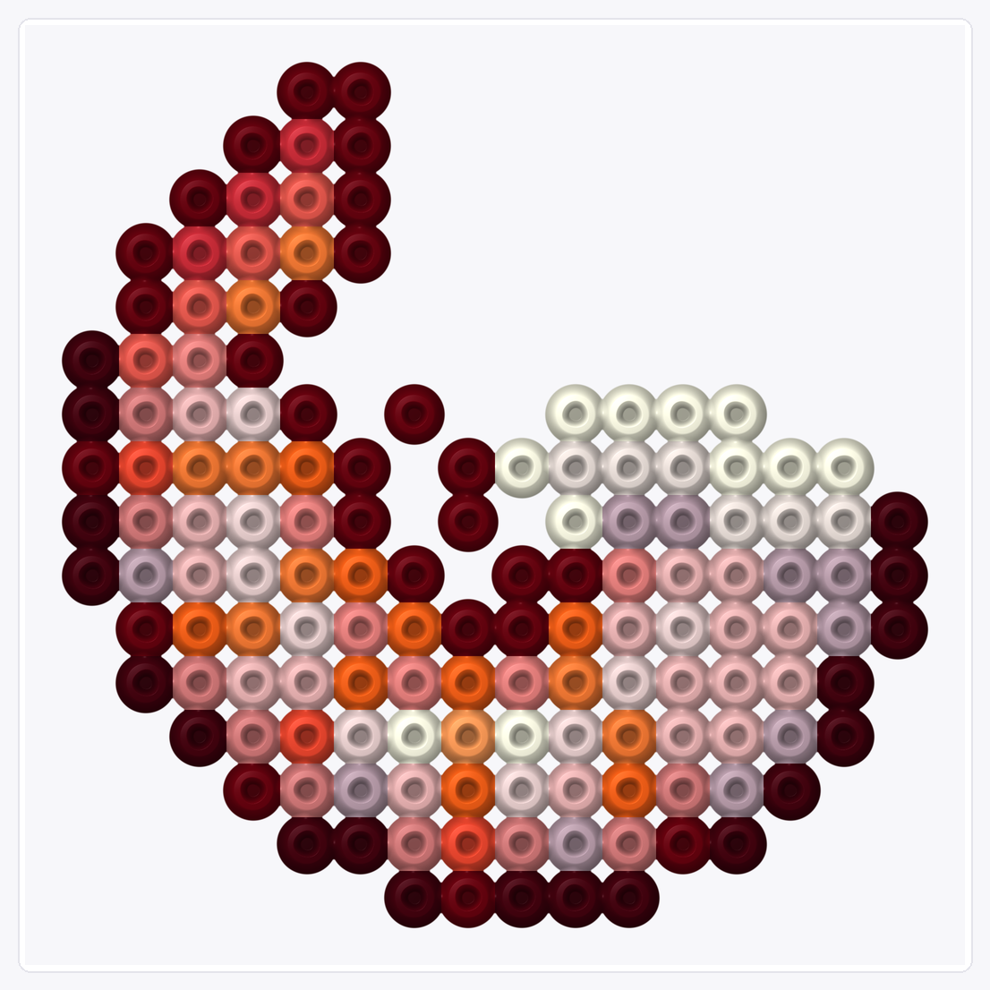 Shrimp — Perler Bead Pattern — 16×16 perler bead pattern chart