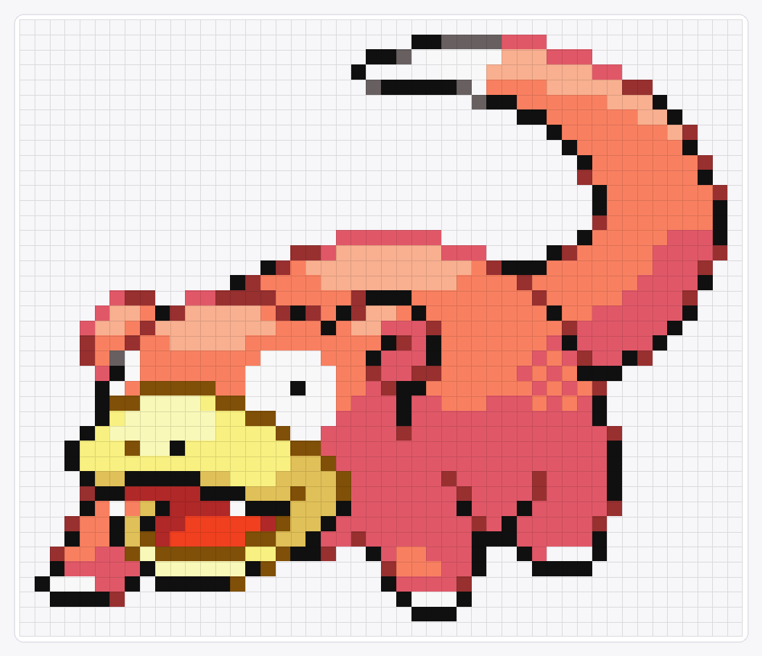 #079 Slowpoke — 41×48 loom bead pattern chart