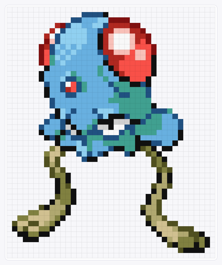 #072 Tentacool — 47×39 loom bead pattern chart