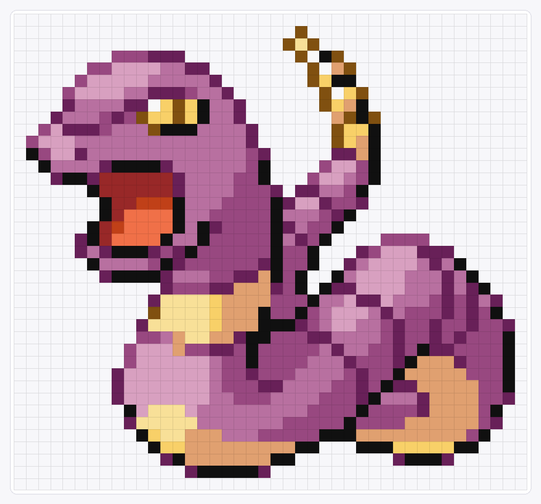 #023 Ekans — 39×42 loom bead pattern chart