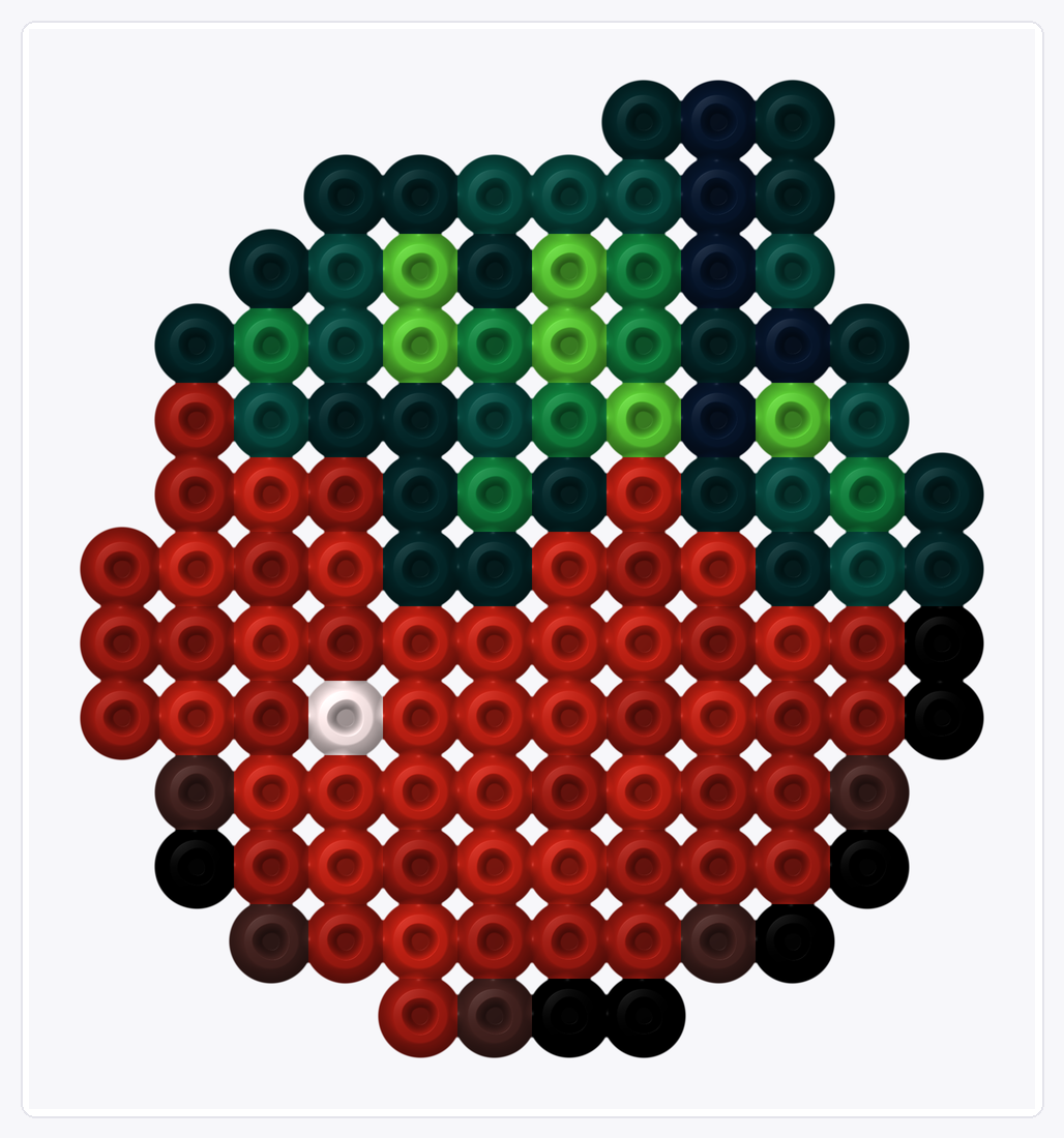 8-Bit Tomato — Perler Bead Pattern — 13×12 perler bead pattern chart
