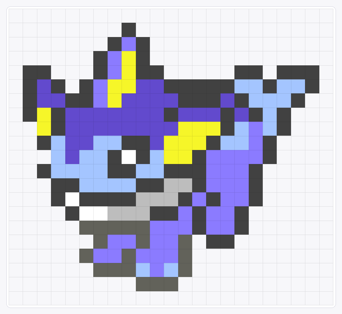 #134 Vaporeon Icon — 21×23 loom bead pattern chart