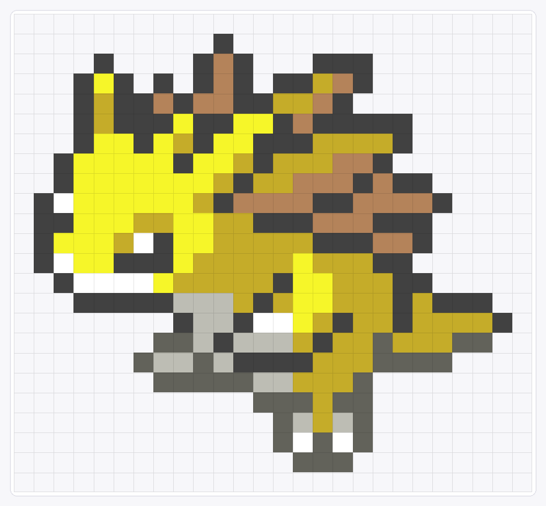 #028 Sandslash Icon — 24×26 loom bead pattern chart