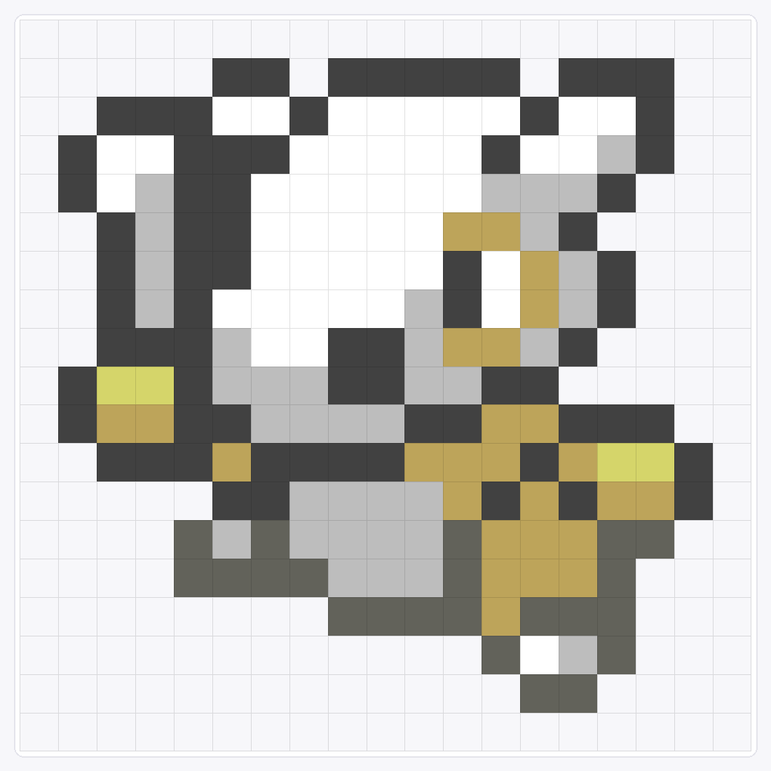 #104 Cubone Icon — 19×19 loom bead pattern chart