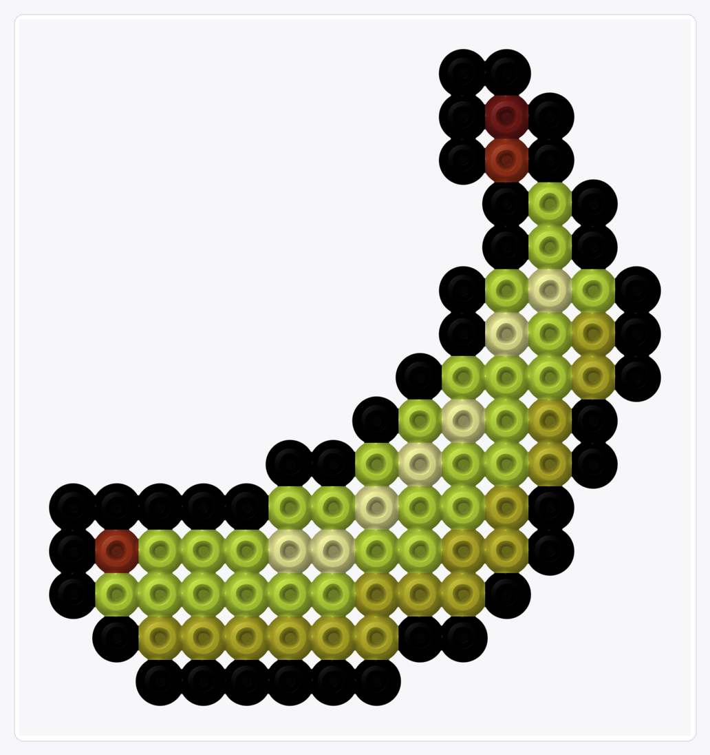 Banana — Perler Bead Pattern — 15×14 perler bead pattern chart
