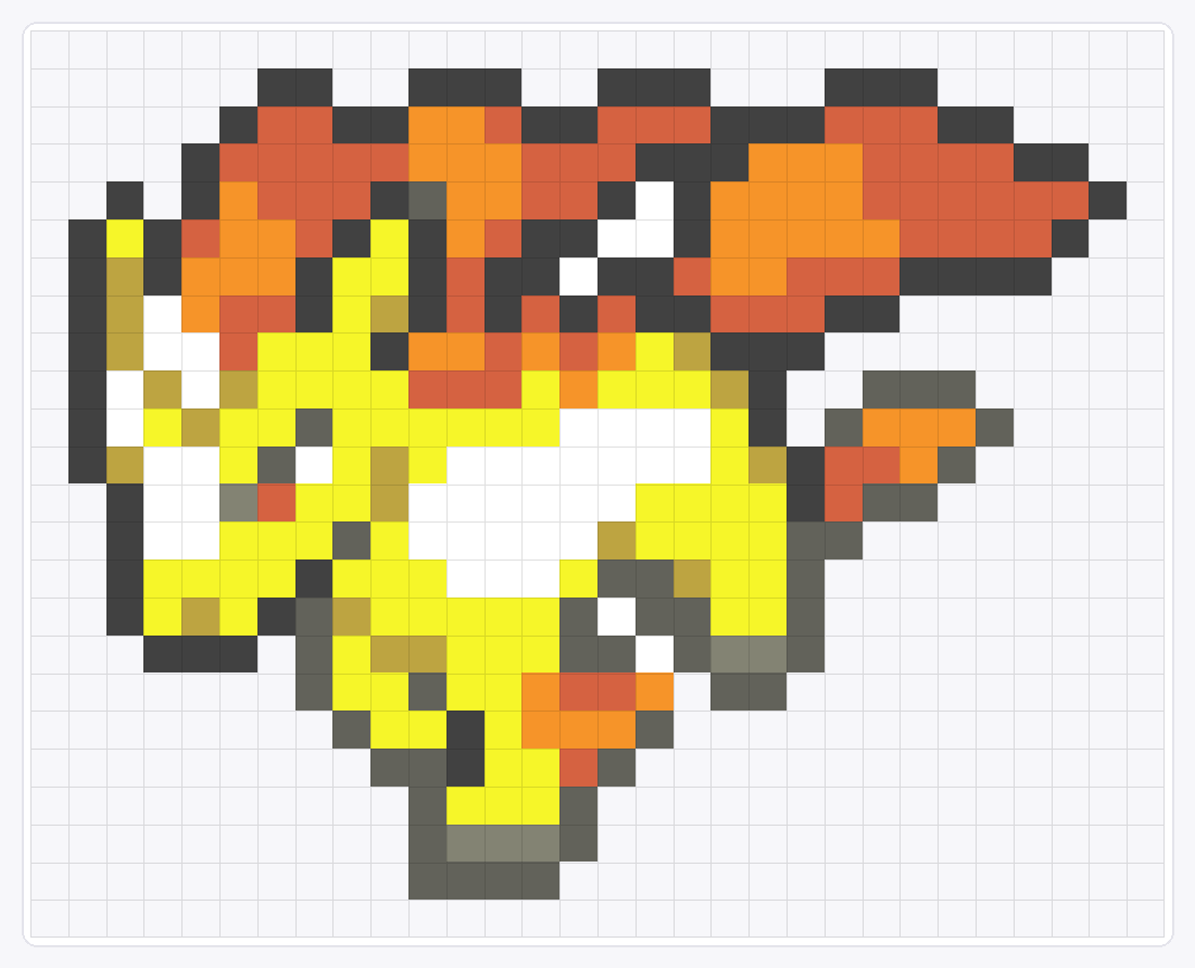 #078 Rapidash Icon — 24×30 loom bead pattern chart