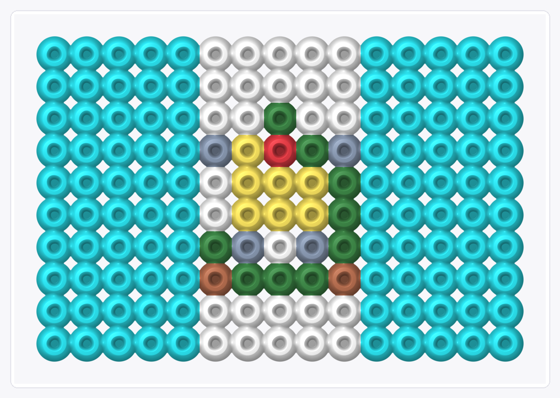 Guatemala Mini Flag — Perler Bead Pattern — 10×15 perler bead pattern chart
