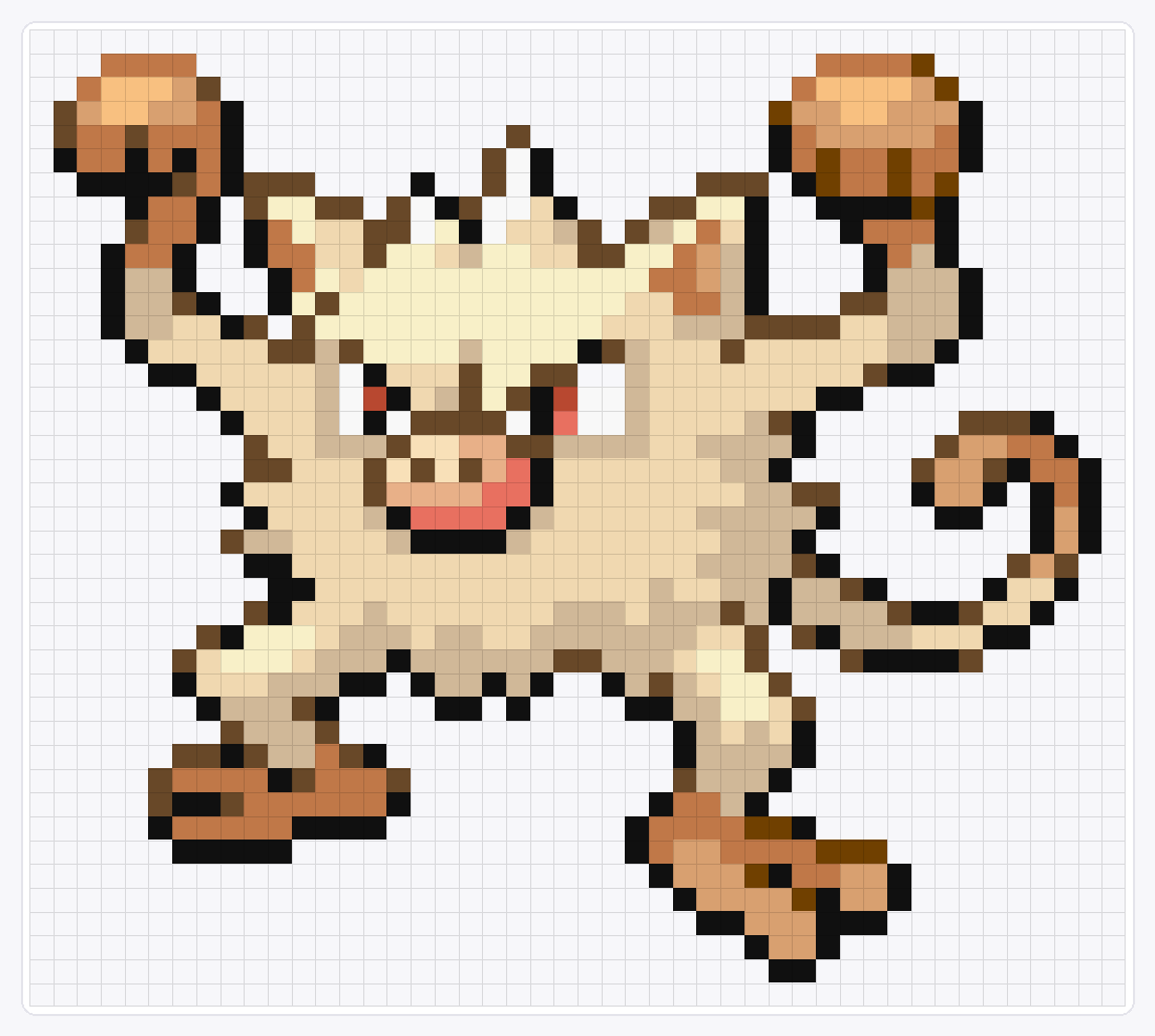 #056 Mankey — 41×46 loom bead pattern chart