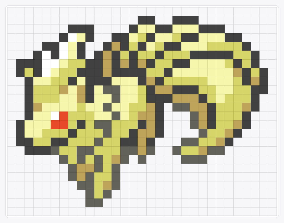 #038 Ninetales Icon — 24×31 loom bead pattern chart