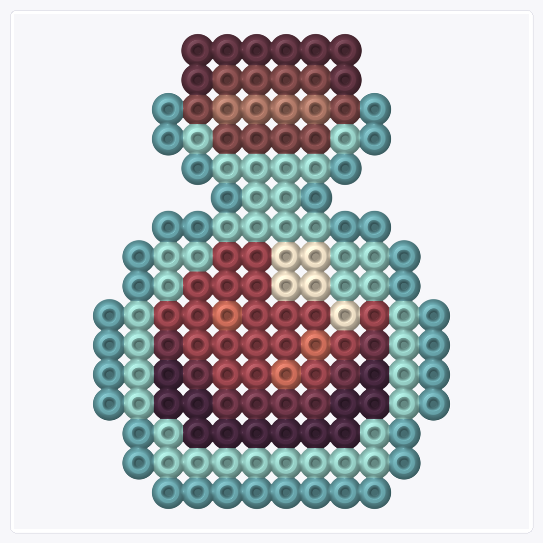 Red Potion — Perler Bead Pattern — 16×16 perler bead pattern chart