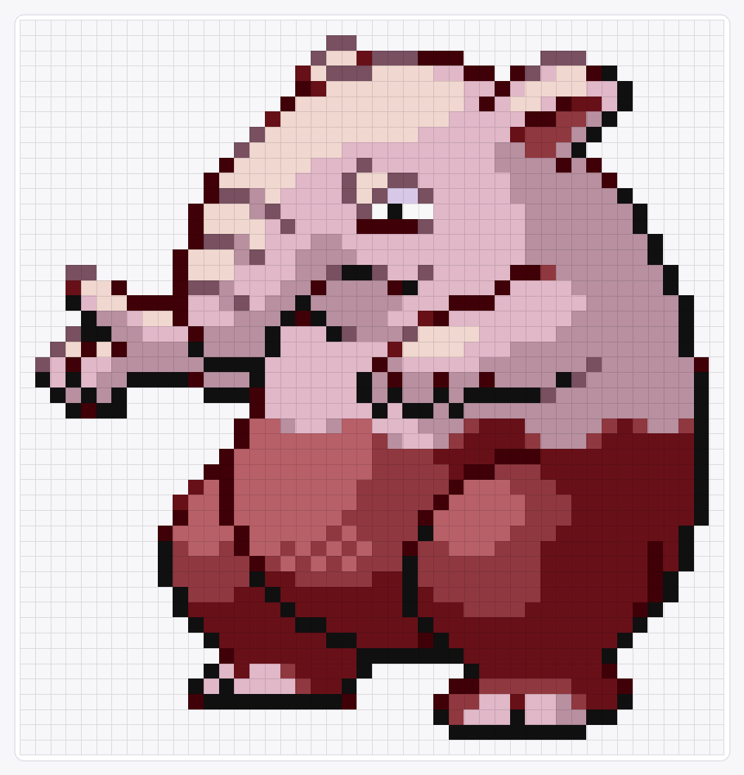 #096 Drowzee Shiny — 48×46 loom bead pattern chart