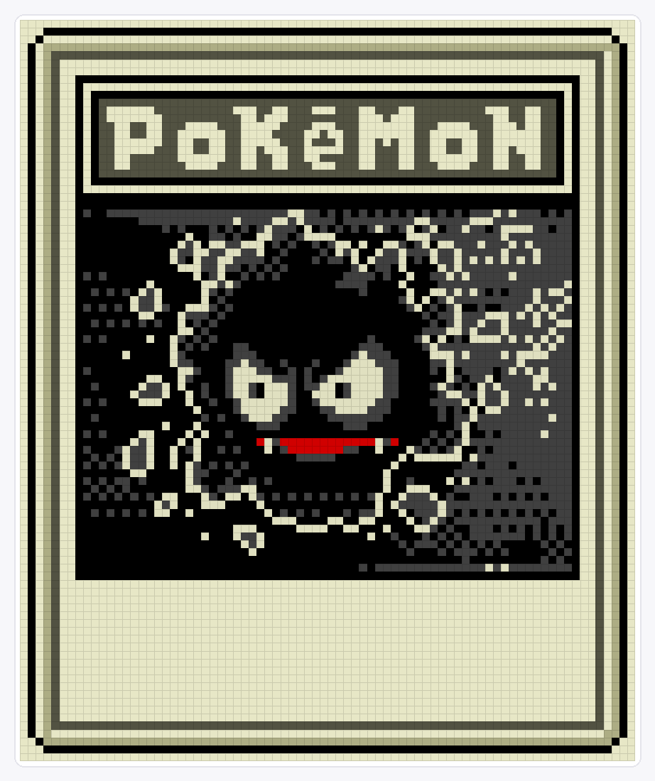 #092 Gastly TCG — 94×78 loom bead pattern chart