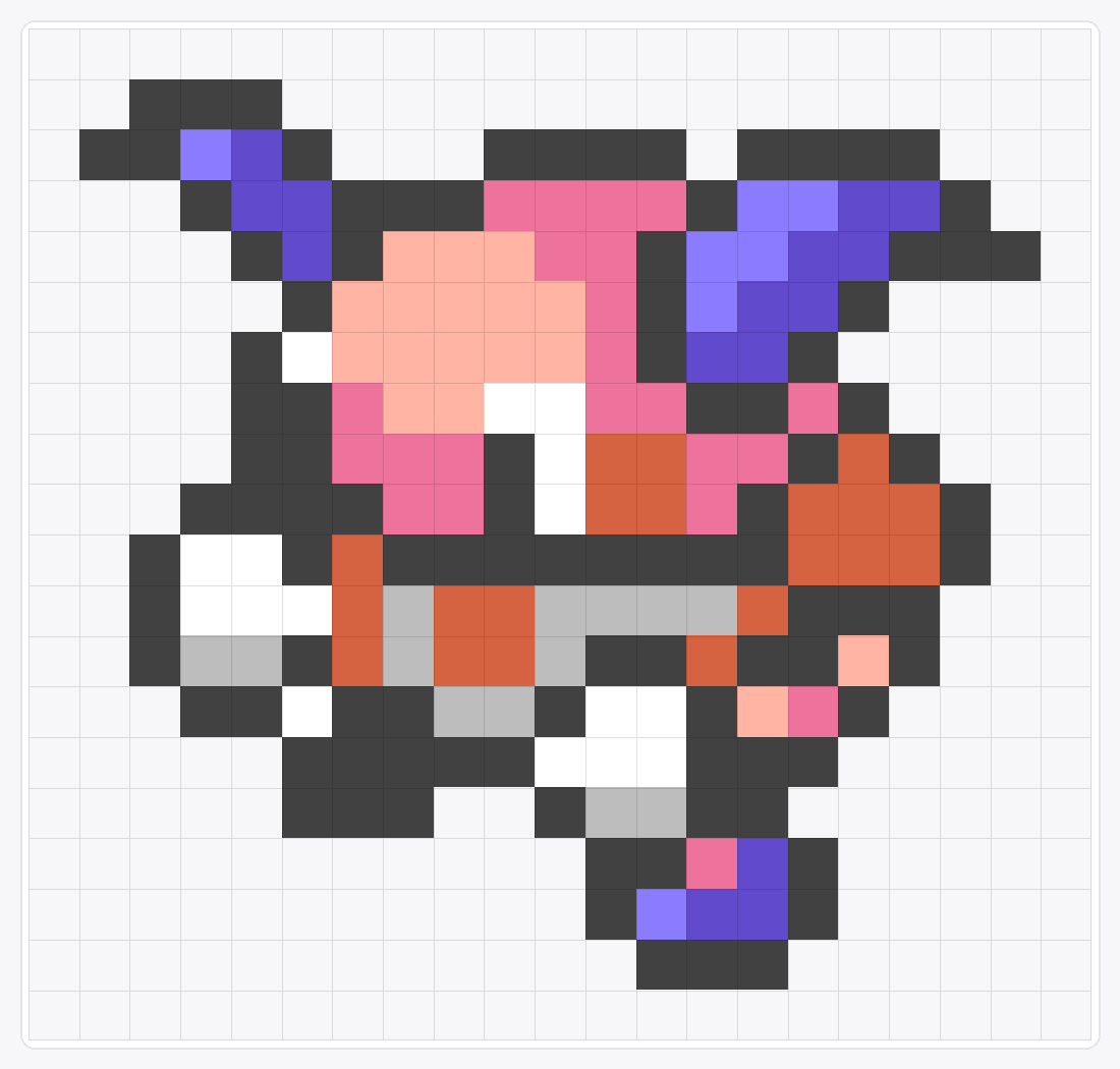 #122 Mr-Mime Icon — 20×21 loom bead pattern chart