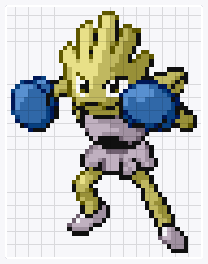 #107 Hitmonchan Shiny — 58×45 loom bead pattern chart