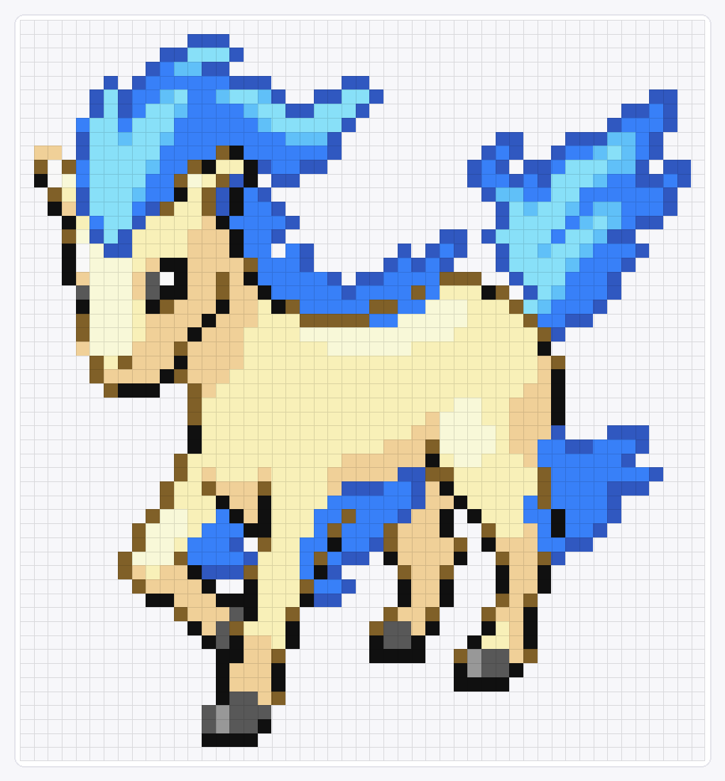 #077 Ponyta Shiny — 53×49 loom bead pattern chart