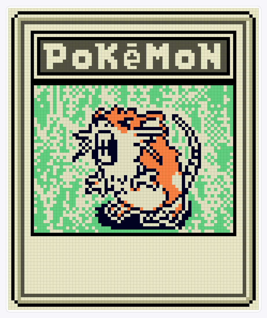 #020 Raticate TCG — 94×78 loom bead pattern chart