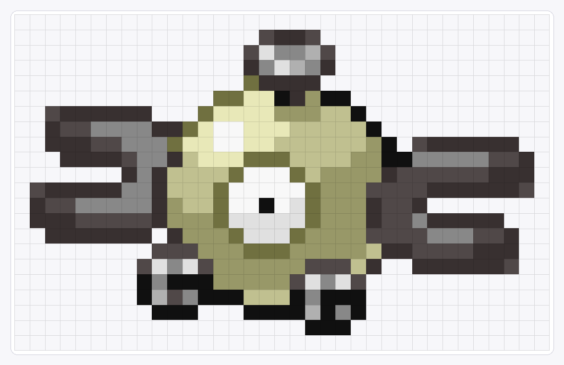 #081 Magnemite Shiny — 22×35 loom bead pattern chart
