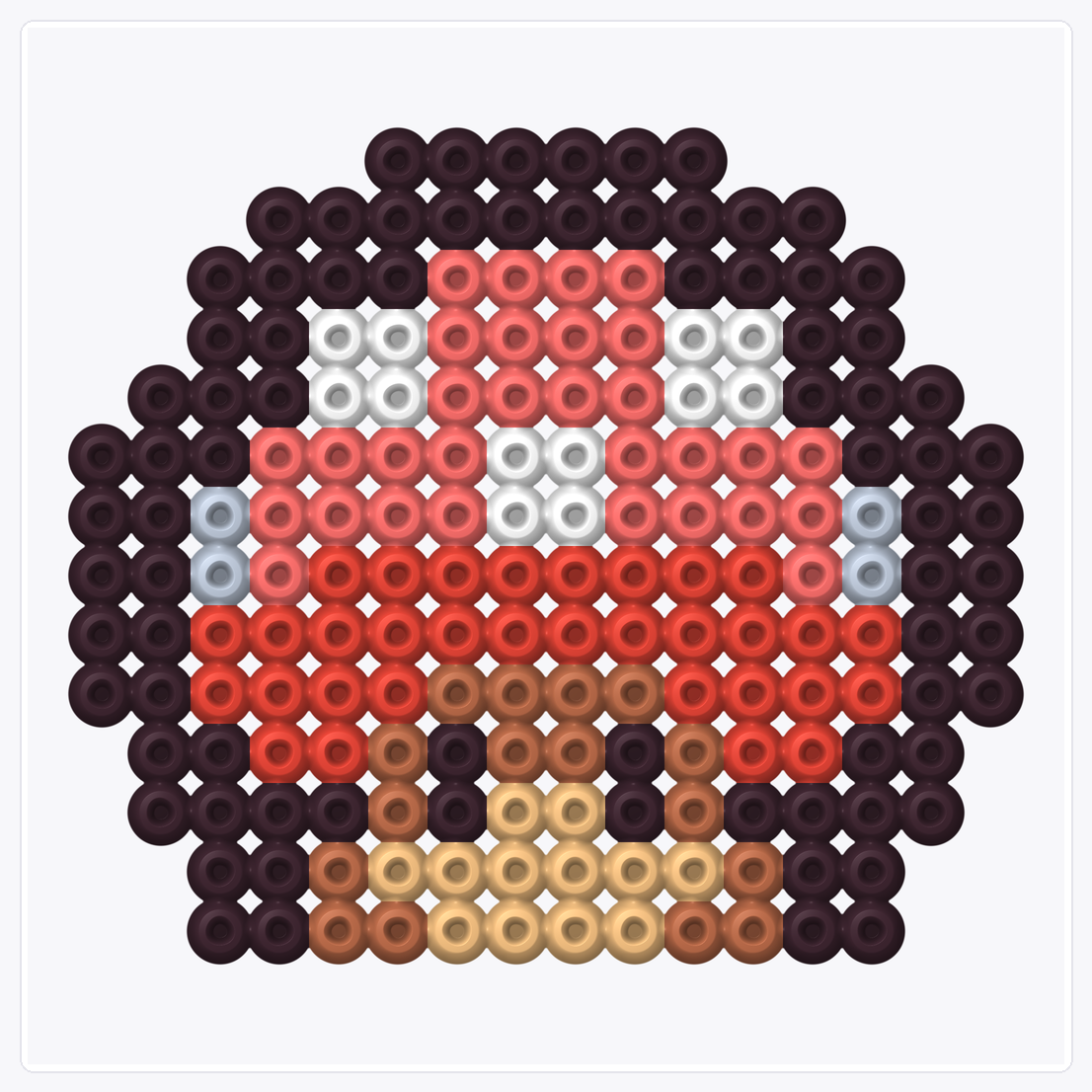 Mushroom Guy — Perler Bead Pattern — 16×16 perler bead pattern chart
