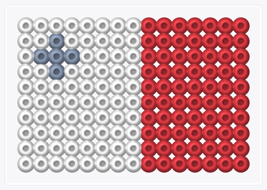 Malta Mini Flag — Perler Bead Pattern — 10×15 perler bead pattern chart