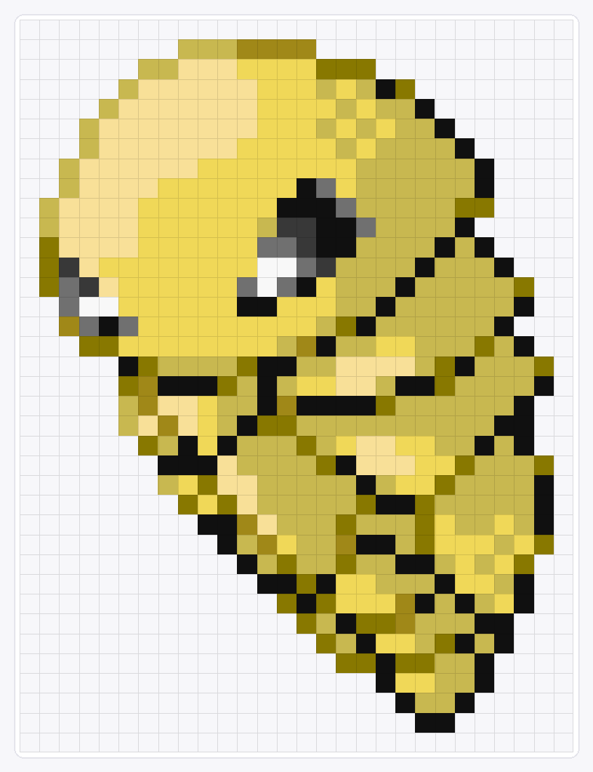 #014 Kakuna — 37×28 loom bead pattern chart
