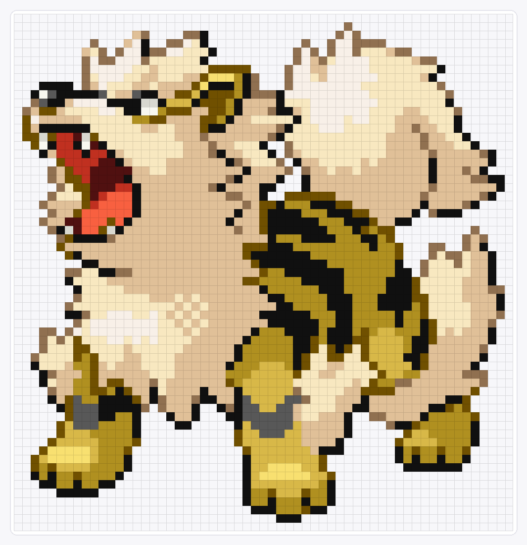 #059 Arcanine Shiny — 61×59 loom bead pattern chart