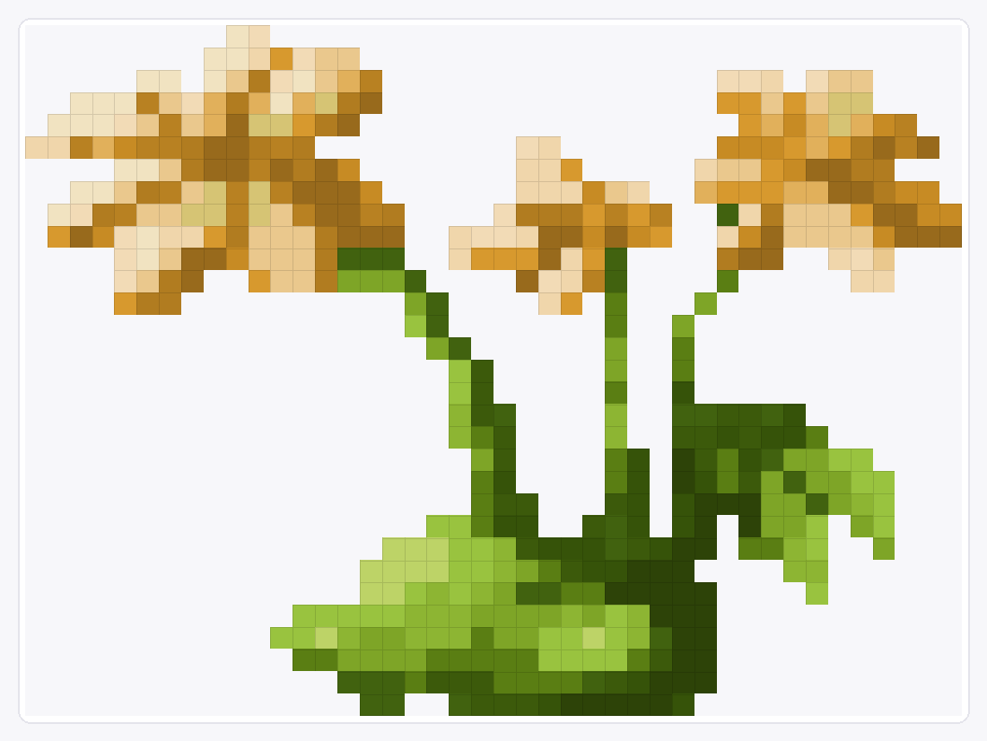 Yellow Rose — Loom Beading Pattern — 31×42 loom bead pattern chart