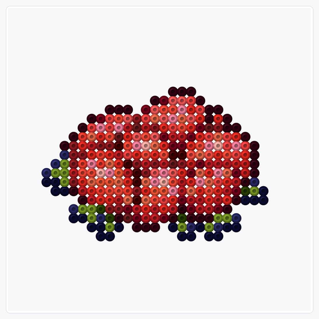 Strawberries — Perler Bead Pattern — 32×32 perler bead pattern chart