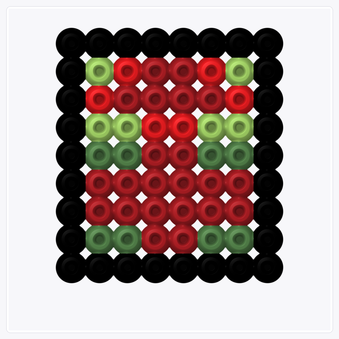 Red Christmas Present — Perler Bead Pattern — 10×10 perler bead pattern chart